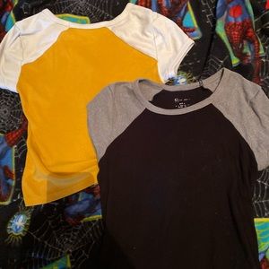 baseball tee crop top set